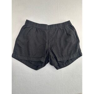 Old Navy Linen Blend Shorts Womens Large Black Elastic Waist Cuffed Casual